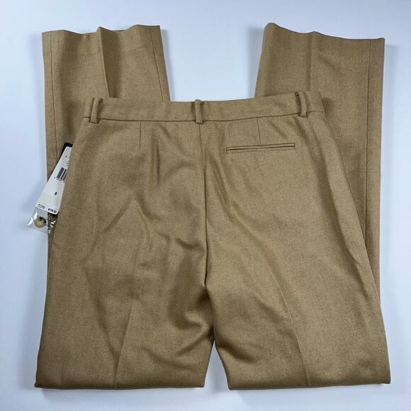 Lauren by Ralph Lauren Adelle Virgin Wool Tan Herringbone Dress Pants Size 8 - Picture 10 of 12